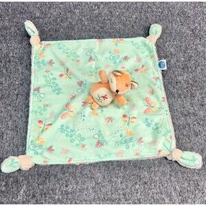 Mary Meyer Fairyland Fox Blanket Blue Green Knotted Security Lovey Butterflies